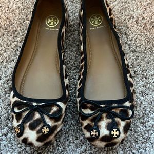 Tory Burch calf hair Animal Print Ballet Flats